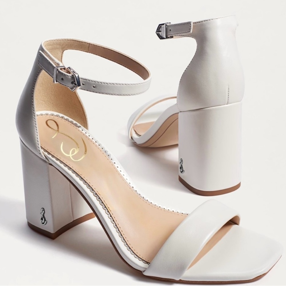 WHITE DANIELLA BLOCK HEEL SANDAL 10